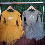 sage or gold tutu dress