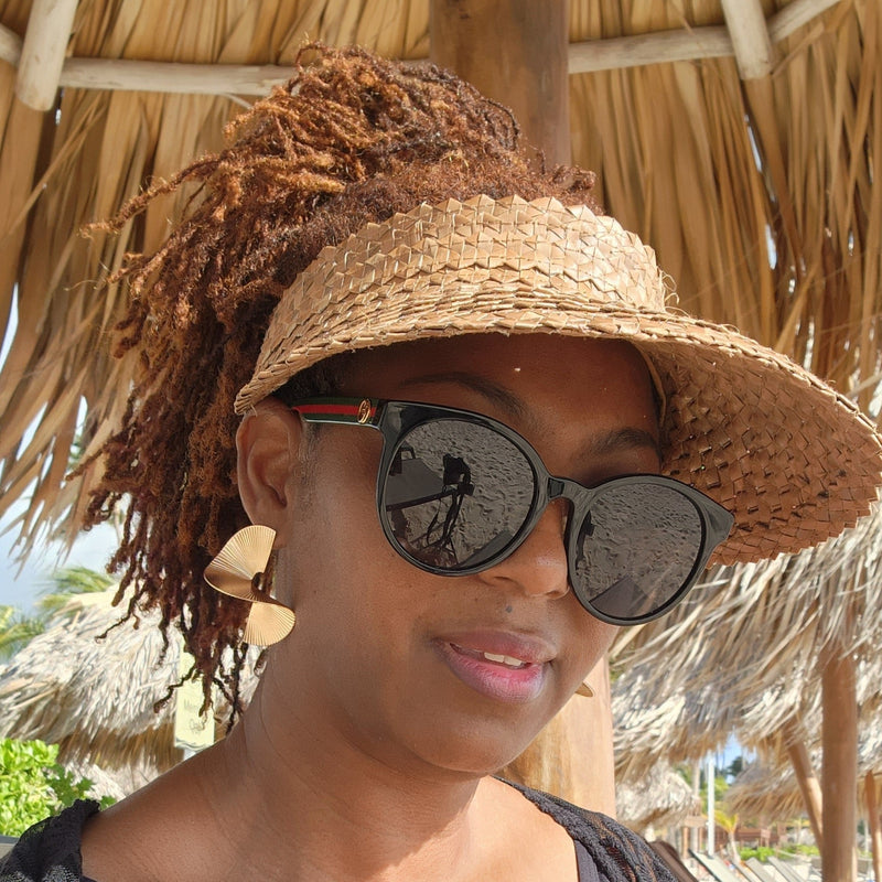 rattan straw sun visor