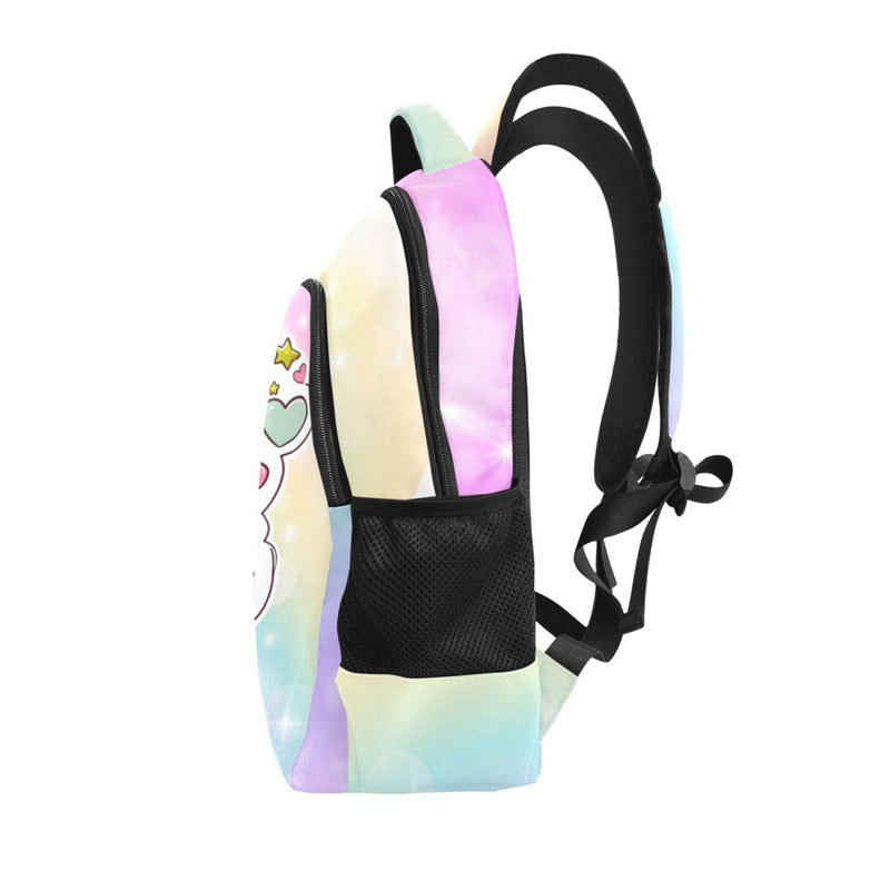 Backpack with a colorful design on a white background