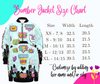 bomber jacket size chart