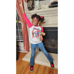 Miles Morales and Spider Gwen Red Youth Raglan