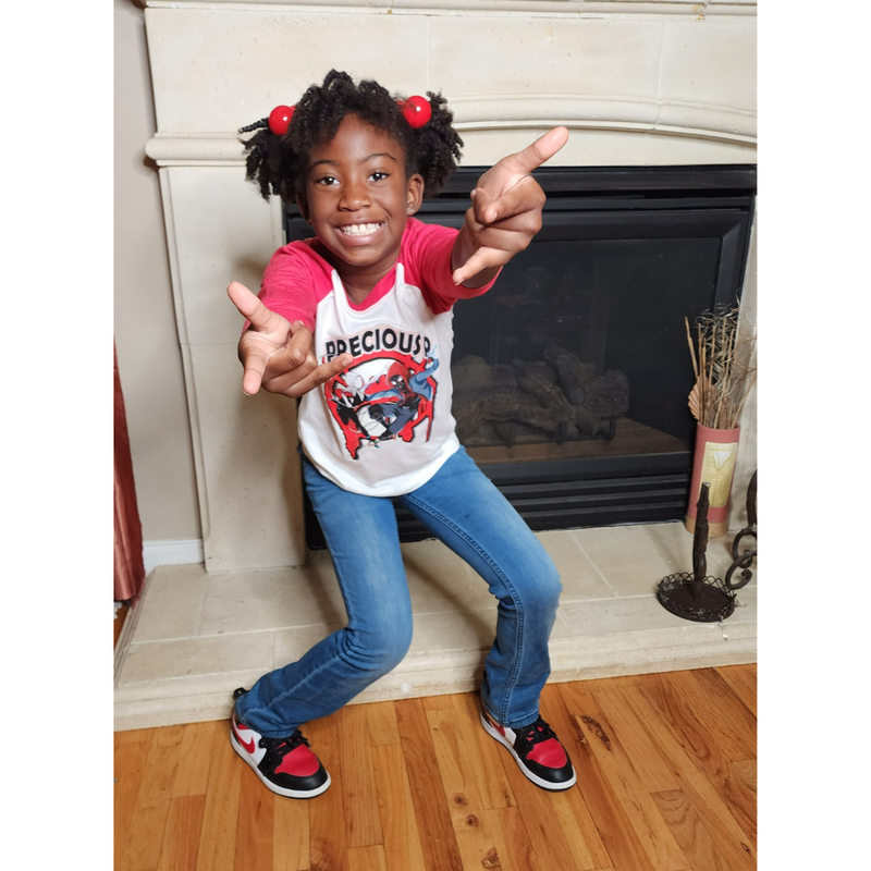 Miles Morales and Spider Gwen Red Youth Raglan