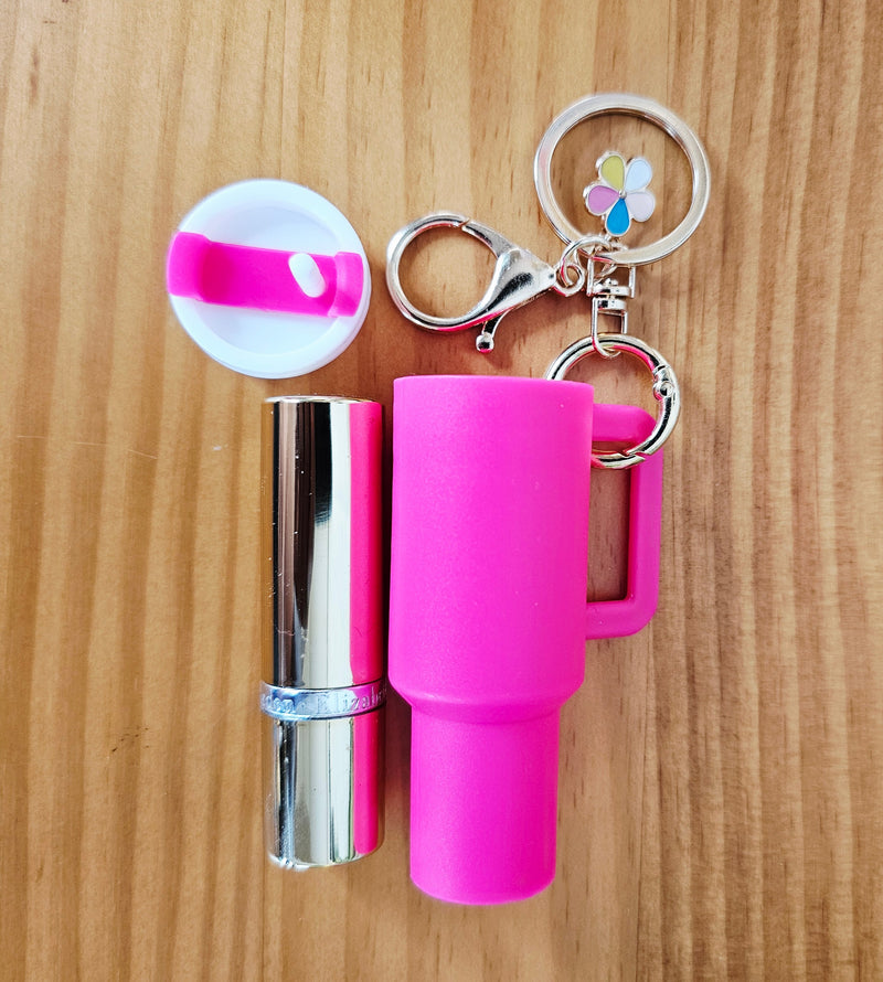 Mini Tumbler Chapstick Holder Keychains