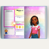 Journal pages with black girl character 