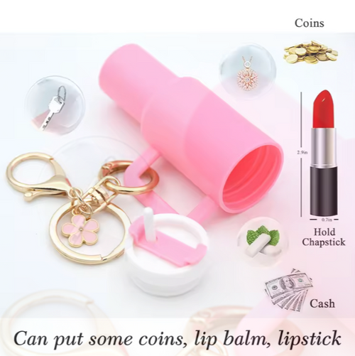 Mini Tumbler Chapstick Holder Keychains