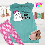 Cute Acrylic Ghost Earrings & Holographic Hair Bow Set – Halloween or Everyday Fun