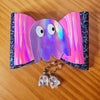 Cute Acrylic Ghost Earrings & Holographic Hair Bow Set – Halloween or Everyday Fun