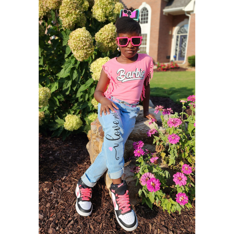 Custom High Waisted Girls Jeans