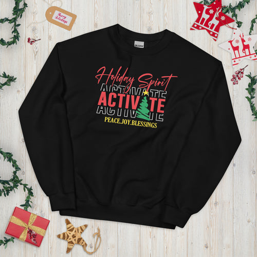 Holiday Spirit Activate Unisex Sweatshirt Black