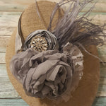 Gray Feathered Organza Toddler Headband