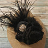 Black Feathered Organza Infant/Toddler Headband