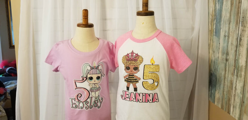 LOL Doll Unicorn Fitted Tee - 4 Colors, 6 Other Doll Options