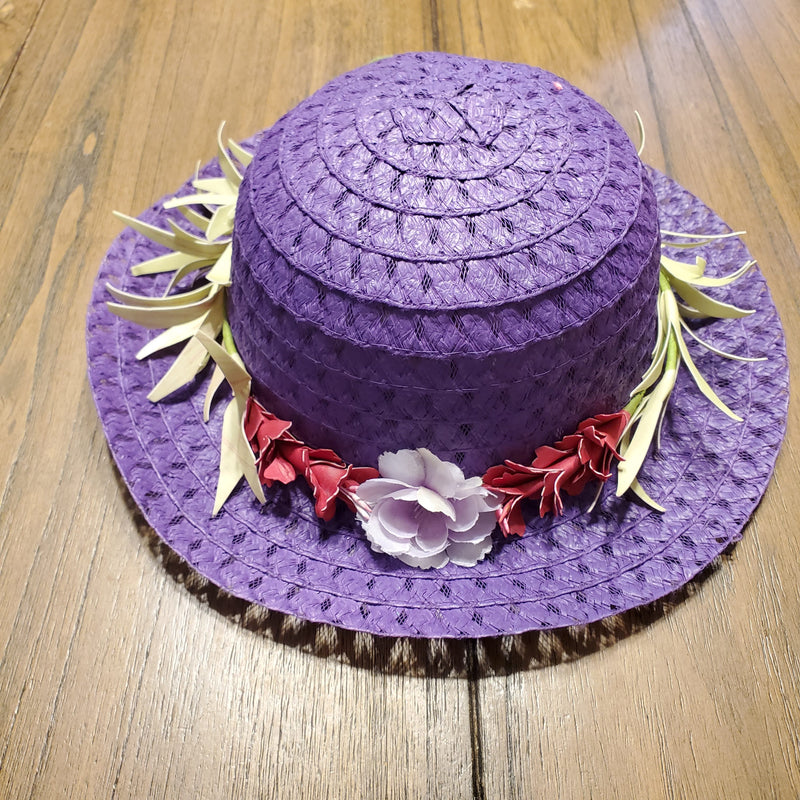 Toddler Girl Purple Passion Straw Hat