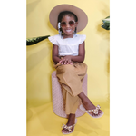 2pc Ecru Top and Paper Sack Pants 2