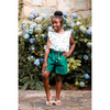 2pc floral set with green shorts