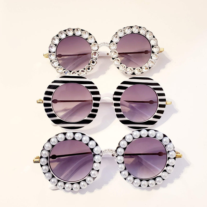 Girls Retro Pearled or Rhinestone Sunnies