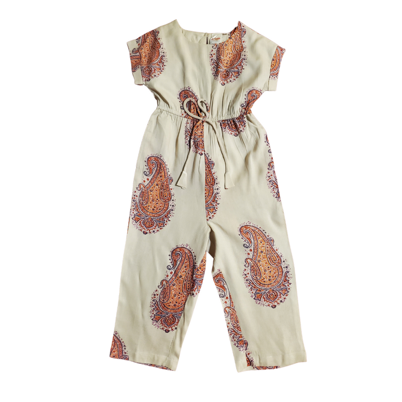 Girls Paisley Print Jumpsuit