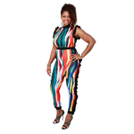 Multicolored Ladies Bodycon Jumpsuit