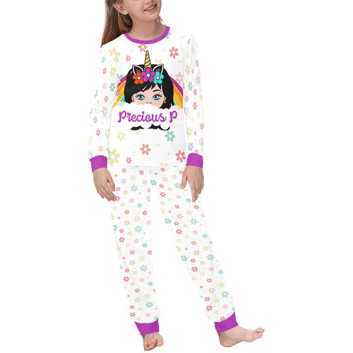 Personalized Unicorn Princess PJs - Ebony or Ivory