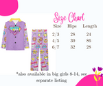 Little Girls Collared Button Up Long Sleeve Pajama Set