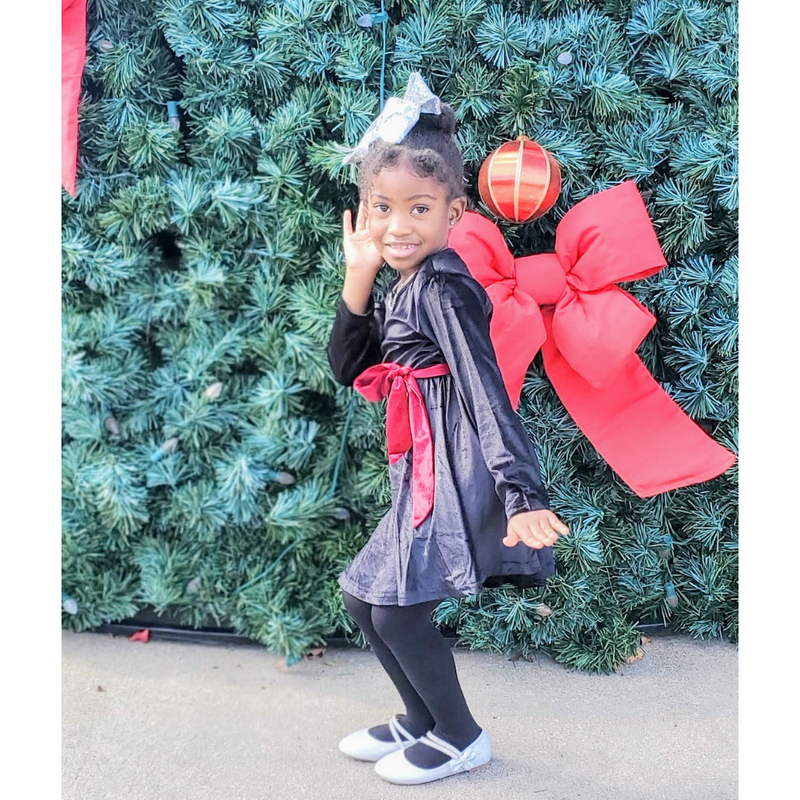 Black velvet girls dress deals