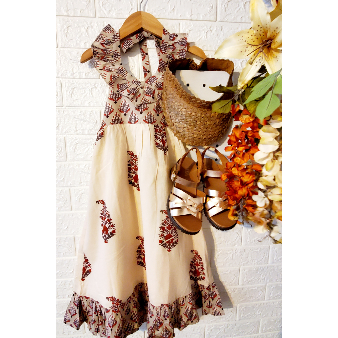 Boho Leaf Print Maxi Halter Dress 4 Boho Leaf Print Maxi Halter Dress 4