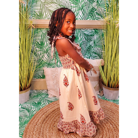 Boho Leaf Print Maxi Halter Dress 4