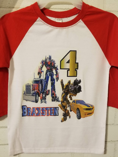 Custom Transformers Birthday Raglan Tshirt