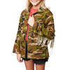 Girls Camo Fringe Sleeve Jacket