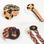 Round Buckle Braided Woven Belts