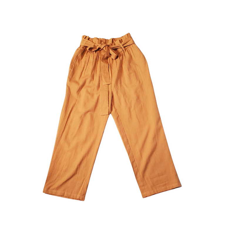 High Waisted Brown Paper Sack Pants Set