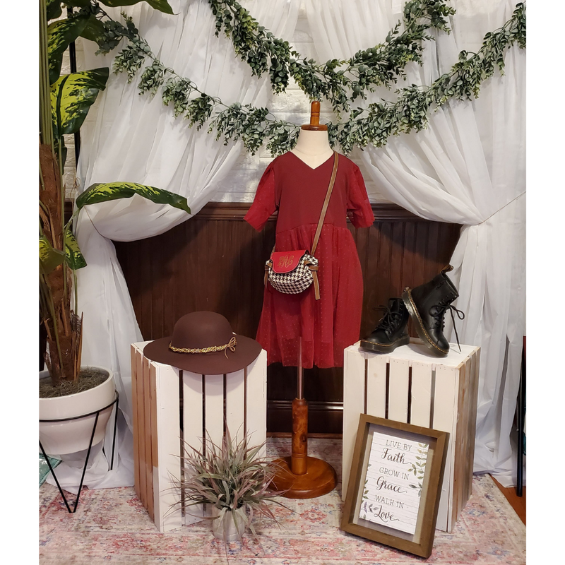 Mommy & Me Burgundy Dresses