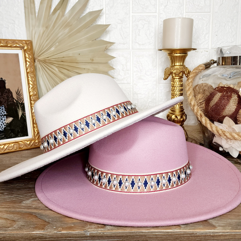 pearl trimmed fedora