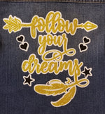 Custom Girl's Unicorn Jean Jacket - Follow Your Dreams