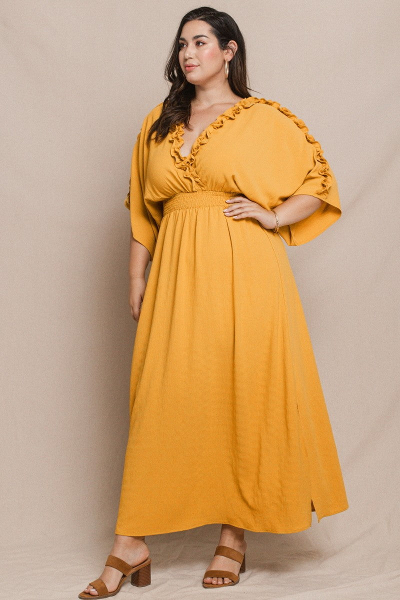 Flowy Maxi Dress - Gold or Coral