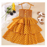 Girls Mustard Polka Dot Cami Dress