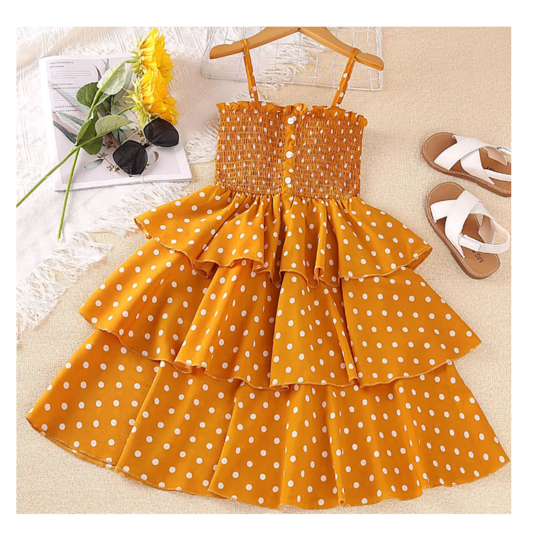 Polka dot dress mustard hot sale