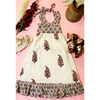 Boho Leaf Print Maxi Halter Dress