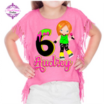 Girls Fun Character Tees, 4 Skin Tones