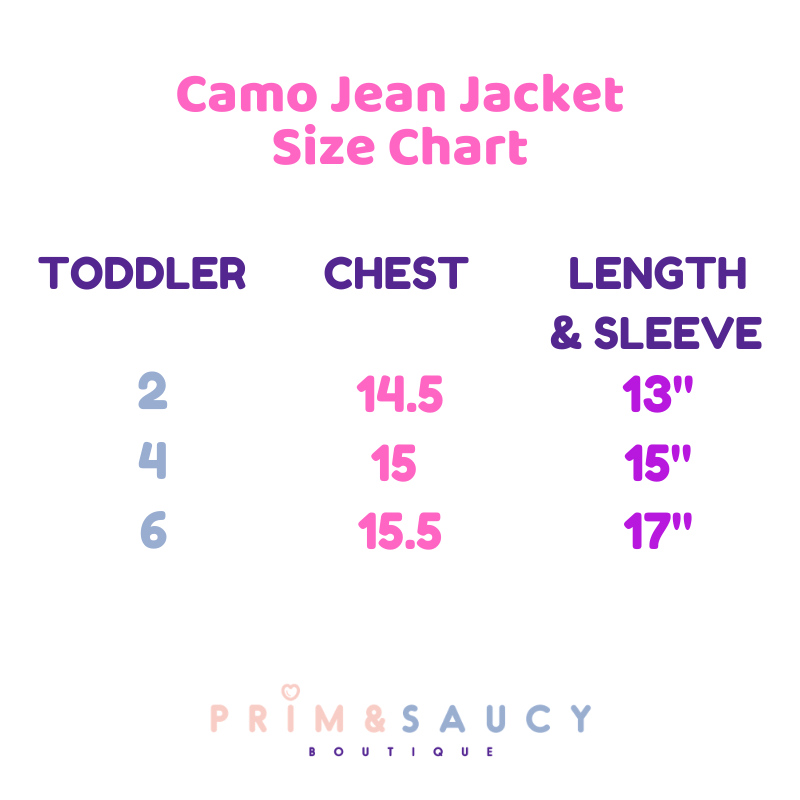 Custom Camo Toddler Jacket - Sizes 2, 4, or 6