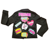 Custom Girls Comic Black Jean Jacket