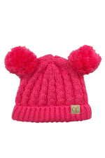 Infant CC Beanie Hats with Double Pom-Pom