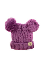 Infant CC Beanie Hats with Double Pom-Pom