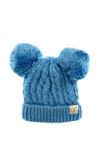 Infant CC Beanie Hats with Double Pom-Pom