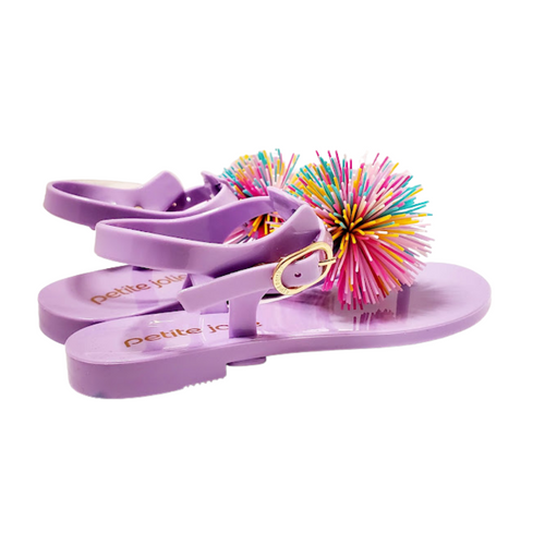 Lavender Pom Pom Thong Sandals