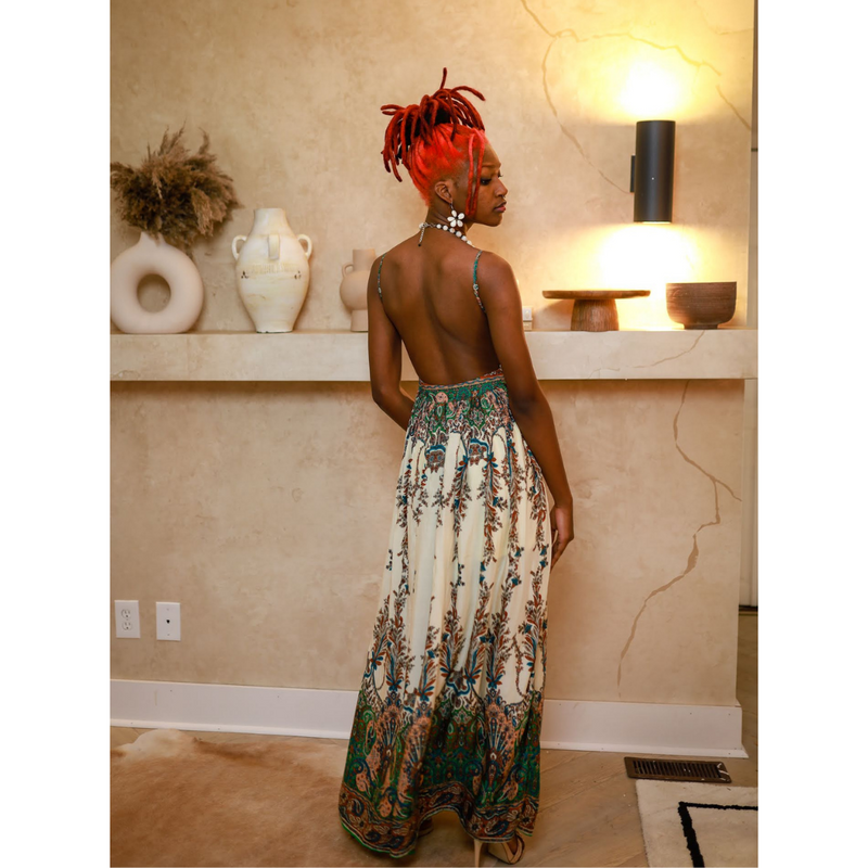 Flowy Backless Maxi Dress Prim Saucy Boutique