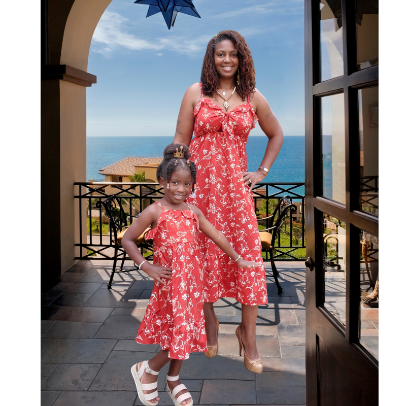 Mommy and Me Crimson Dresses 