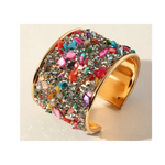 Multi-Colored Stone Bracelet Cuff
