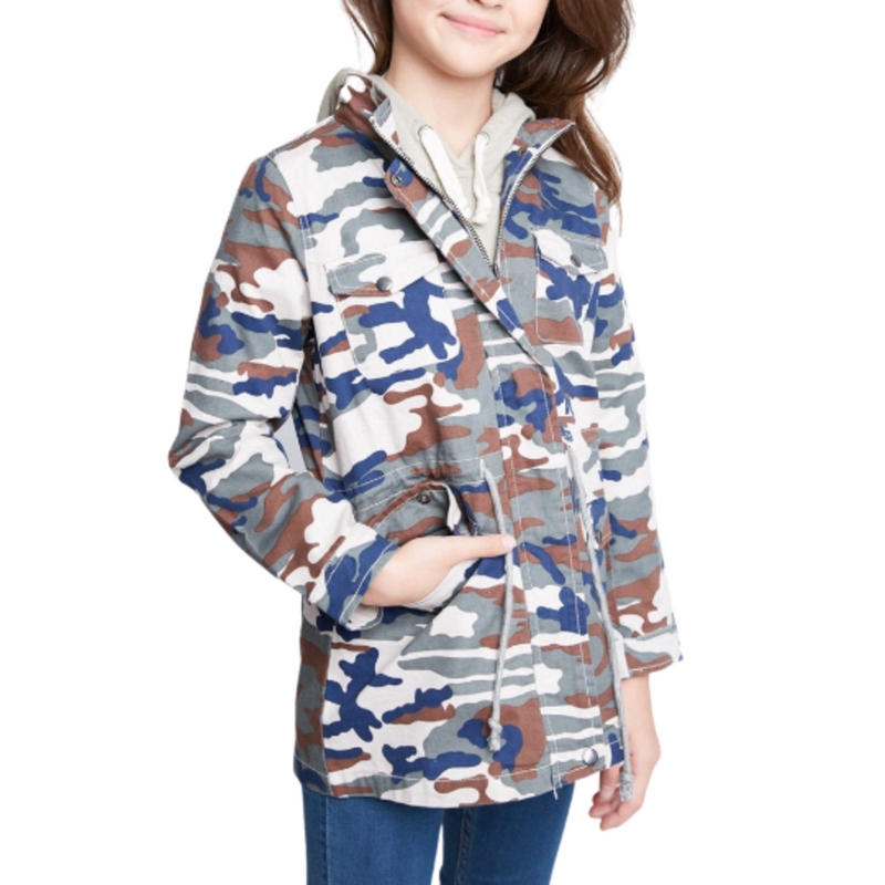 Navy Mix Camo Girl's Jacket