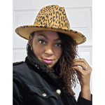 Ladies Leopard Wool Fedora